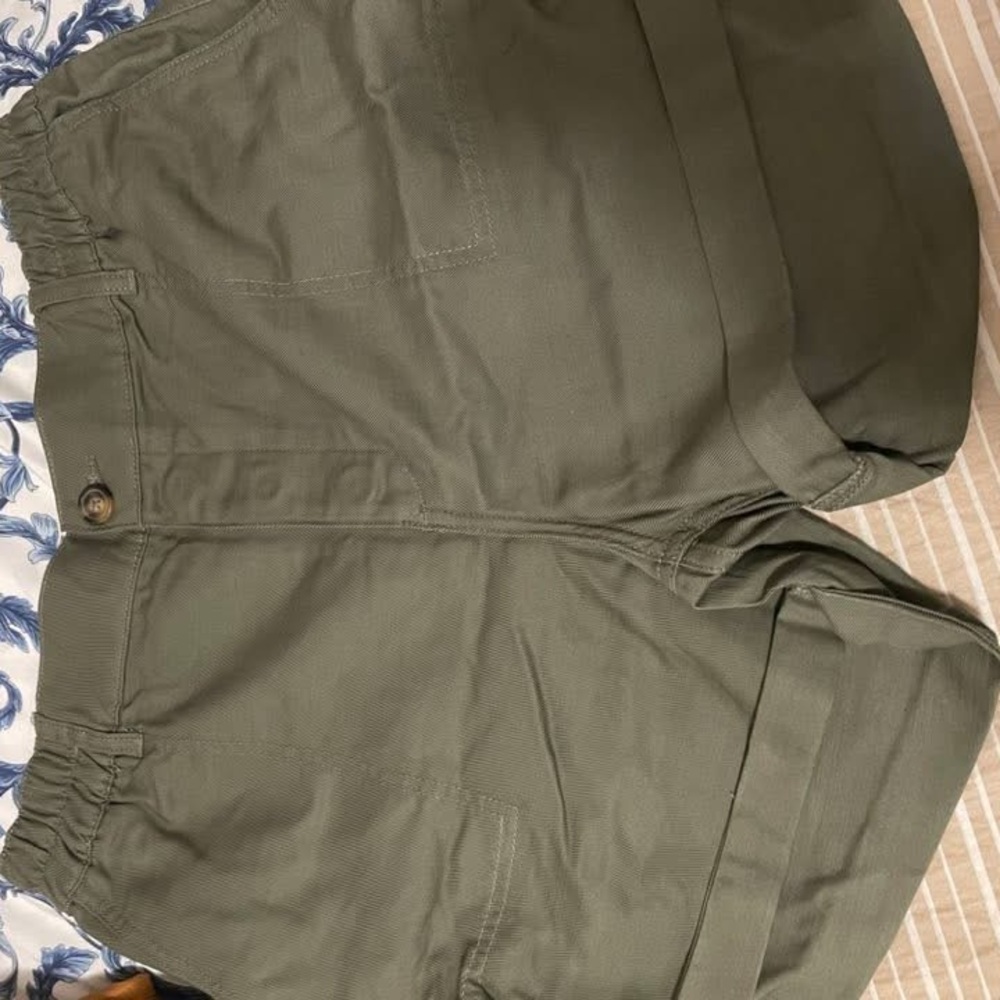 Wonderly High Waist Olive Green Utility Shorts